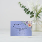 Carte D'accompagnement Fleurs sauvages printanières, code QR - Bleu (Debout devant)