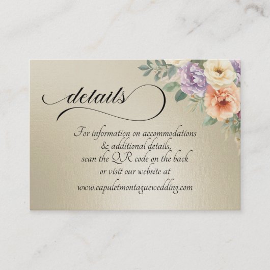 Carte D'accompagnement Fleurs sauvages printanières, QR Code - Blé (Devant)