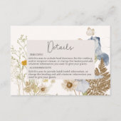 Carte D'accompagnement Fleurs sauvages sur Cream Détails du Mariage (Devant)