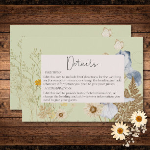 Carte D'accompagnement Fleurs sauvages sur le Mariage de lumière