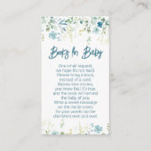 Carte D'accompagnement Fleurs sauvages turquoises Boy Baby shower Livres (Devant)