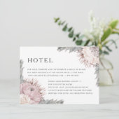 Carte D'accompagnement Fleurs séchées roses Hébergements Mariages (Debout devant)