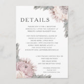 Carte D'accompagnement Fleurs Séchées Roses Mariage Détails de Mariage (Devant)