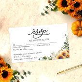 Carte D'accompagnement Fleurs Soleils Mariage Réponse