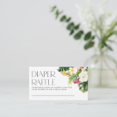 Carte D'accompagnement Fleurs tropicales Baby shower d'été Déchets Raffle (Debout devant)