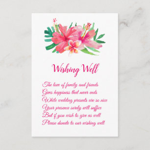Carte D'accompagnement Fleurs tropicales Hibiscus Mariage Wishing well
