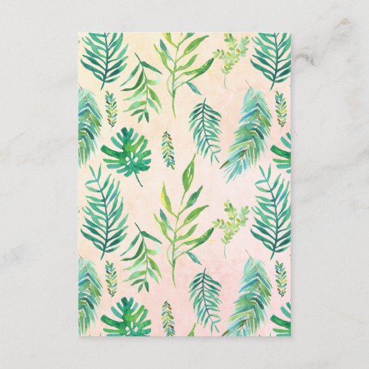 Carte D'accompagnement Fleurs tropicales Hibiscus Mariage Wishing well (Dos)