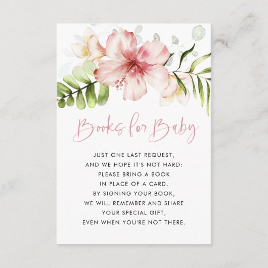 Carte D'accompagnement Fleurs tropicales Livres pour Baby Card, Demande d (Devant)