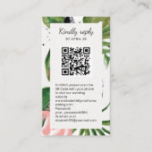 Carte D'accompagnement Fleurs tropicales QR Code en ligne RSVP Enclôture (Devant)