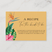 Carte D'accompagnement Fleurs tropicales - Recette pour la future mariée (Devant)