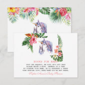 Carte D'accompagnement Fleurs tropicales uniques Baby shower Unicorn (Devant / Derrière)
