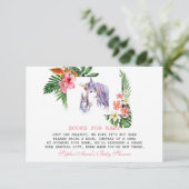 Carte D'accompagnement Fleurs tropicales uniques Baby shower Unicorn (Debout devant)