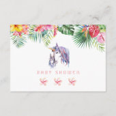 Carte D'accompagnement Fleurs tropicales uniques Baby shower Unicorn (Dos)
