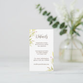 Carte D'accompagnement Fleurs vert rose clair Feuille Design simple (Debout devant)