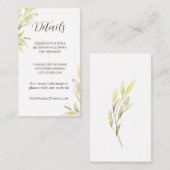 Carte D'accompagnement Fleurs vert rose clair Feuille Design simple (Devant / Derrière)