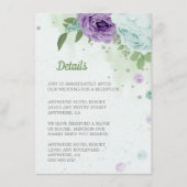 Carte D'accompagnement fleurs violettes bleues verdure botanique (Devant)