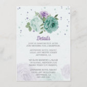 Carte D'accompagnement fleurs violettes bleues verdure botanique (Devant)