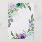 Carte D'accompagnement fleurs violettes bleues verdure botanique (Dos)