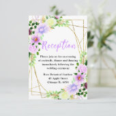 Carte D'accompagnement Fleurs violettes de printemps avec feuillage (Debout devant)