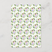 Carte D'accompagnement Fleurs violettes de printemps avec feuillage (Dos)