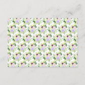 Carte D'accompagnement Fleurs violettes de printemps avec feuillage (Dos)