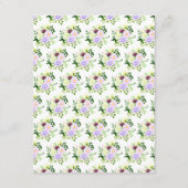 Carte D'accompagnement Fleurs violettes de printemps avec feuillage (Dos)