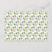 Carte D'accompagnement Fleurs violettes de printemps avec feuillage (Dos)