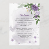 Carte D'accompagnement fleurs violettes détails de verdure (Devant)