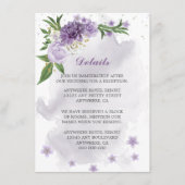Carte D'accompagnement fleurs violettes détails de verdure (Devant)
