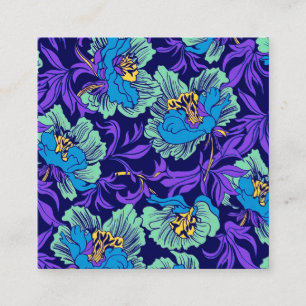 Carte D'accompagnement Fleurs violettes et bleues William Morris