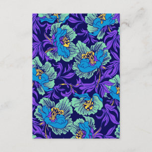 Carte D'accompagnement Fleurs violettes et bleues William Morris