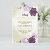Carte D'accompagnement fleurs violettes feuilles vertes (Debout devant)