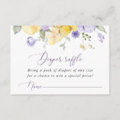 Carte D'accompagnement Fleurs violettes, Fleurs Jaunes, Raffle de couches (Devant)