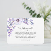 Carte D'accompagnement Fleurs violettes qui souhaitent bien. Insertion de (Debout devant)