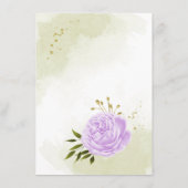 Carte D'accompagnement fleurs violettes romantiques détails de verdure (Dos)