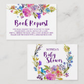 Carte D'accompagnement Fleurs violettes rose Demande de réservation Invit (Devant / Derrière)