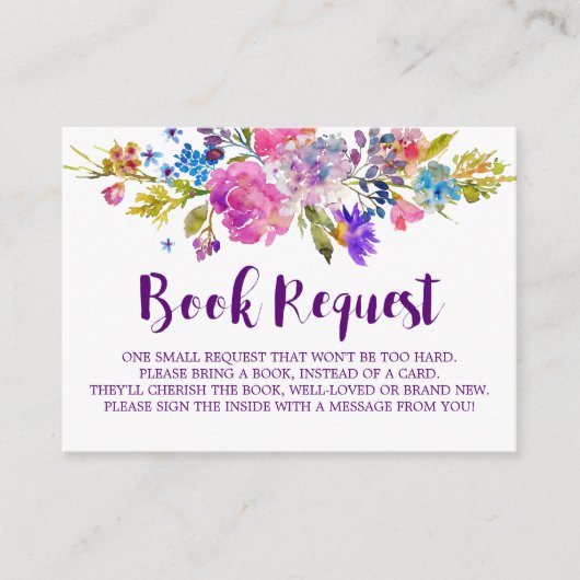 Carte D'accompagnement Fleurs violettes rose Demande de réservation Invit (Devant)