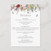 Carte D'accompagnement Fleurs violettes roses avec papillons (Devant)