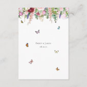 Carte D'accompagnement Fleurs violettes roses avec papillons (Dos)