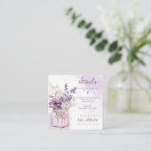 Carte D'accompagnement Fleurs violettes Rustiques En Mason Jar Détails du (Debout devant)