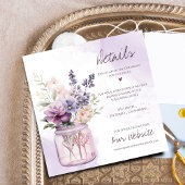 Carte D'accompagnement Fleurs violettes Rustiques En Mason Jar Détails du
