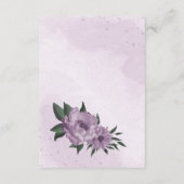 Carte D'accompagnement fleurs violettes verdure botanique mariage (Dos)