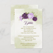 Carte D'accompagnement fleurs violettes vert feuilles (Devant / Derrière)