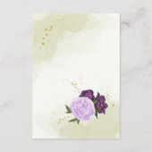 Carte D'accompagnement fleurs violettes vert feuilles (Dos)