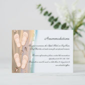 Carte D'accompagnement Flip Flops sur la plage Mariage Insertion (Debout devant)