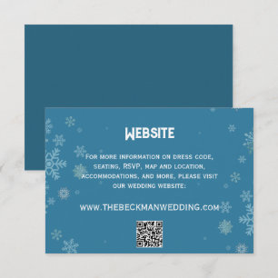 Carte D'accompagnement Flocon de neige élégant bleu d'hiver Site Web de