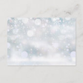 Carte D'accompagnement Flocons de Neige Coeur Script Mariage Réception (Dos)