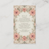 Carte D'accompagnement Flora Vintage Art nouveau Mariage (Devant)