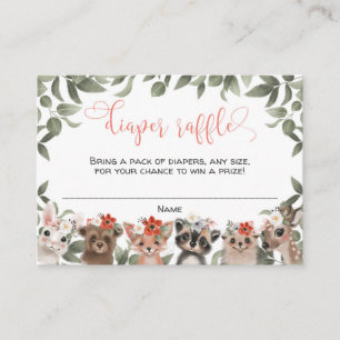 Carte D'accompagnement Floral animaux de la forêt fille de la couche de l