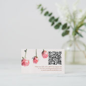 Carte D'accompagnement Floral Aquarelle Rose Mariage en terre cuite (Debout devant)